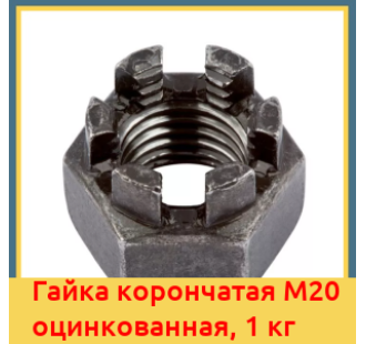 Гайка корончатая М20 оцинкованная, 1 кг в Кызылорде