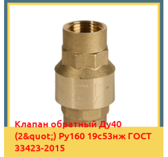 Клапан обратный Ду40 (2") Ру160 19с53нж ГОСТ 33423-2015 в Кызылорде