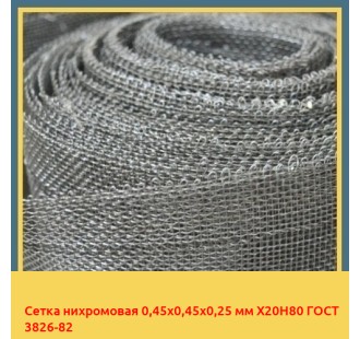 Сетка нихромовая 0,45х0,45х0,25 мм Х20Н80 ГОСТ 3826-82 в Кызылорде